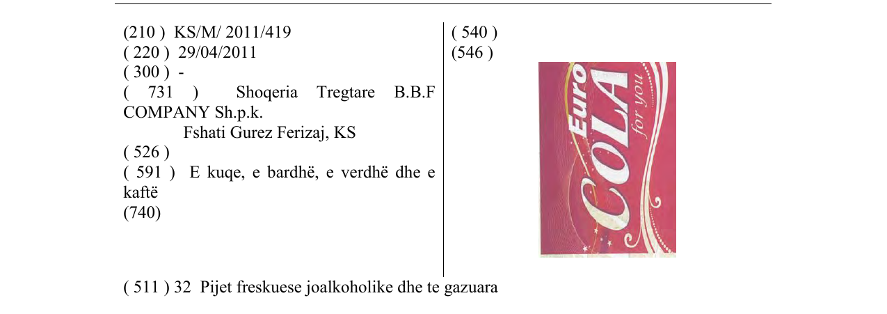 Zëri i markës Euro COLA for you në buletin