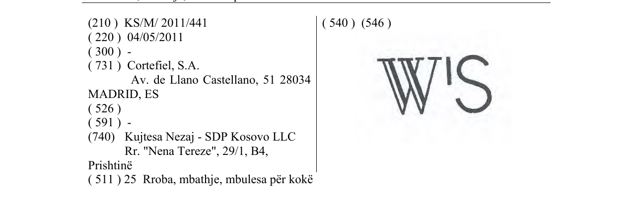 Zëri i markës W'S në buletin