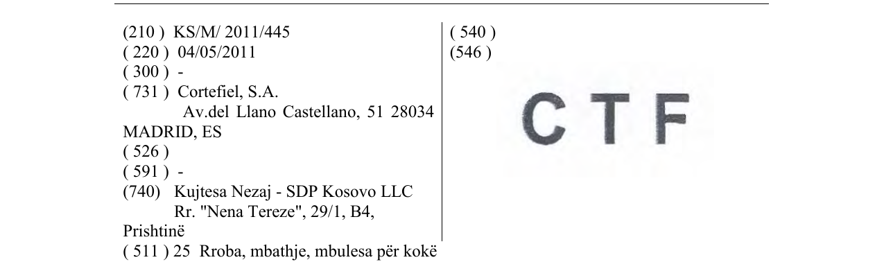 Zëri i markës C T F në buletin