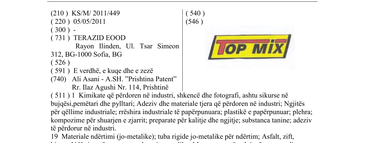 Zëri i markës TOP MİX në buletin
