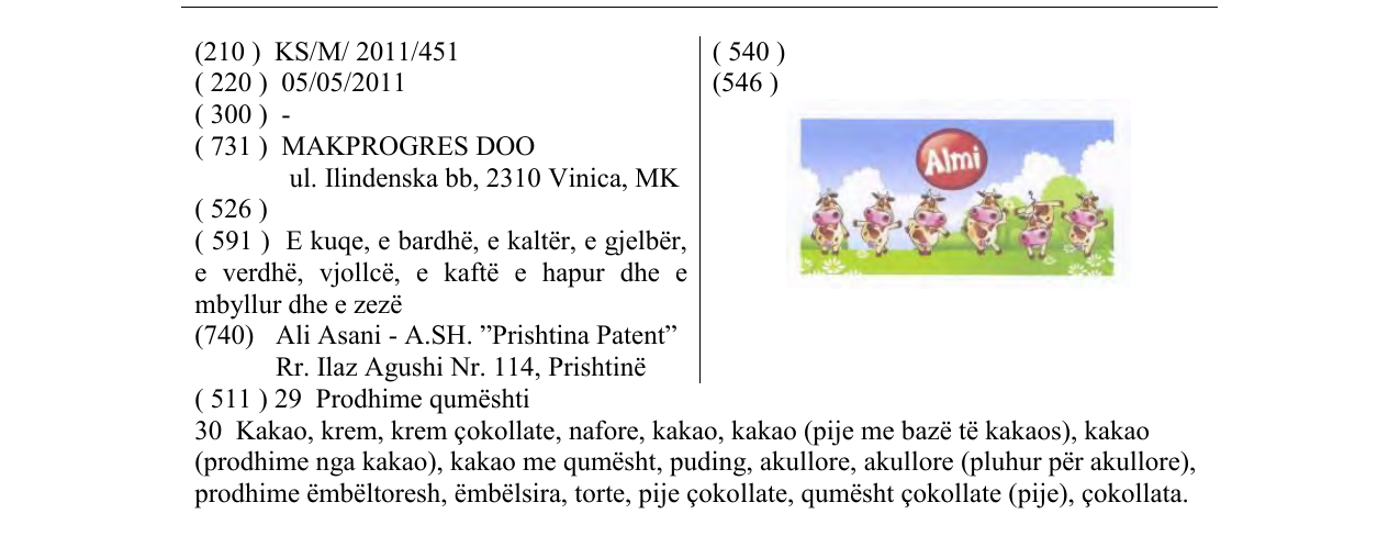 Zëri i markës Almi në buletin