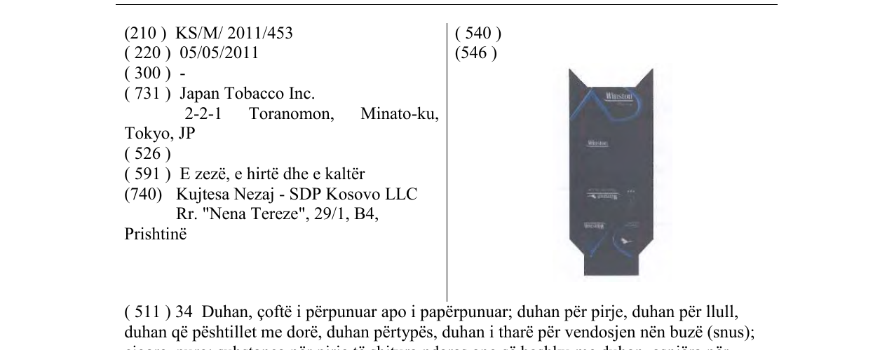 Zëri i markës Winston në buletin