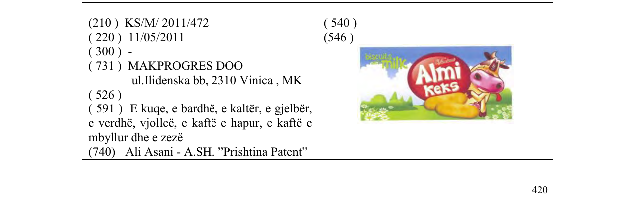 Zëri i markës Almi Keks në buletin