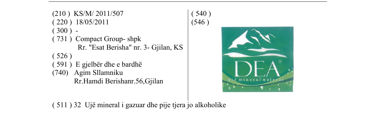 Zëri i markës DEA në buletin