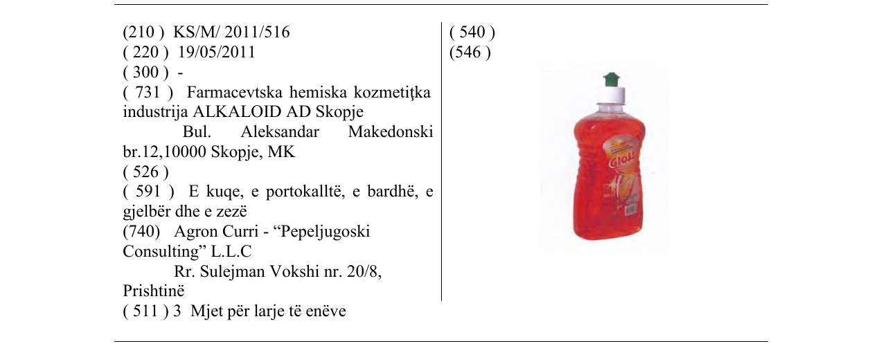 Zëri i markës Gloss në buletin