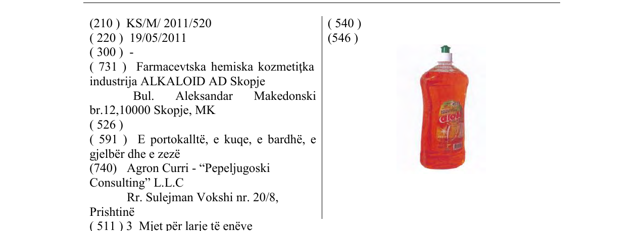 Zëri i markës Gloss në buletin