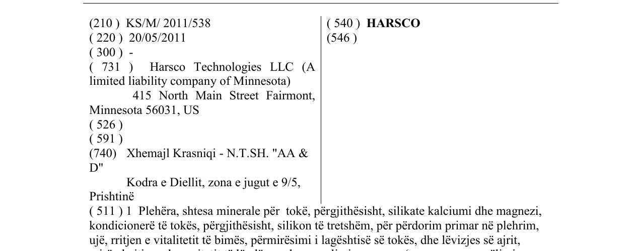 Zëri i markës HARSCO në buletin