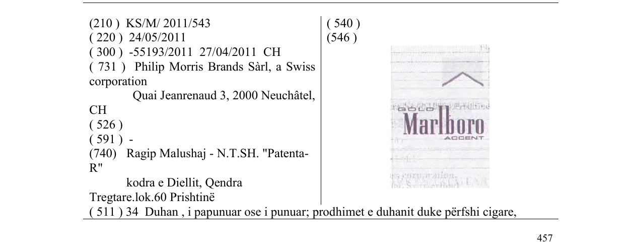 Zëri i markës Marlboro në buletin