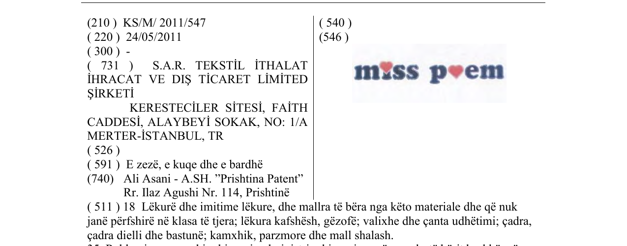 Zëri i markës miss poem në buletin