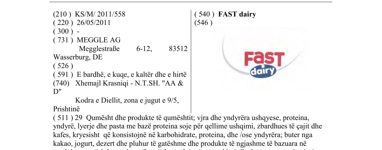 Zëri i markës FAST dairy në buletin