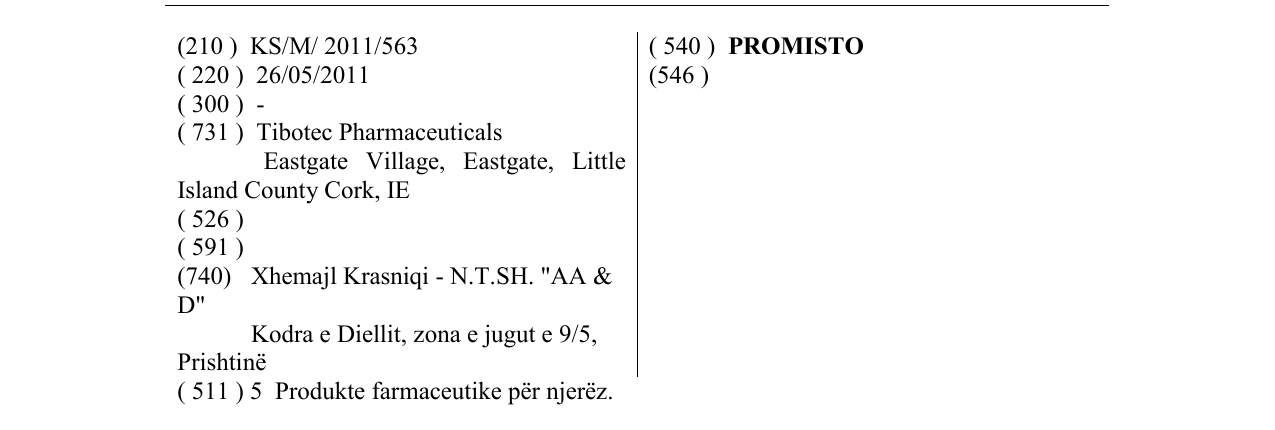 Zëri i markës PROMISTO në buletin