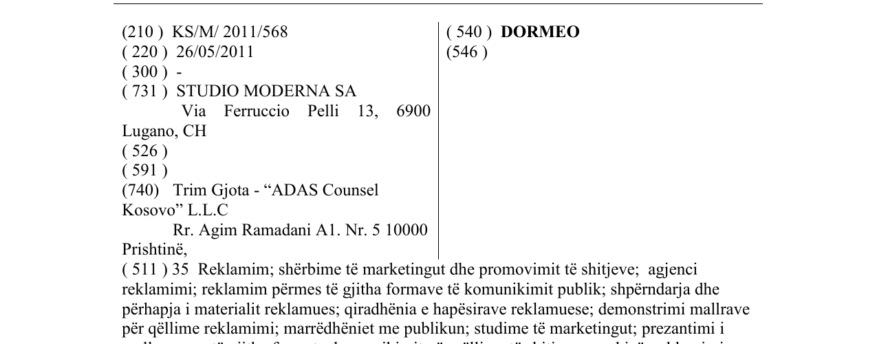 Zëri i markës DORMEO në buletin
