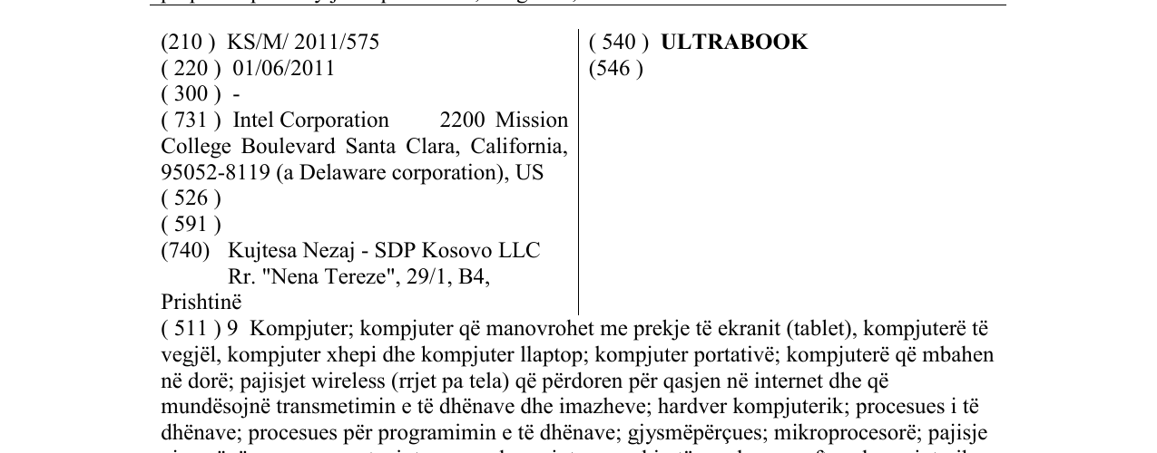 Zëri i markës ULTRABOOK në buletin