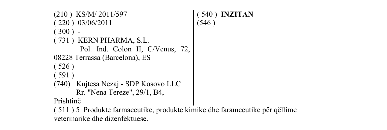 Zëri i markës INZITAN në buletin