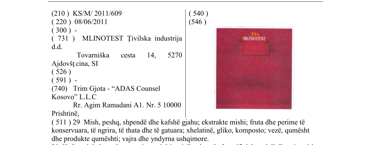 Zëri i markës MLINOTEST në buletin
