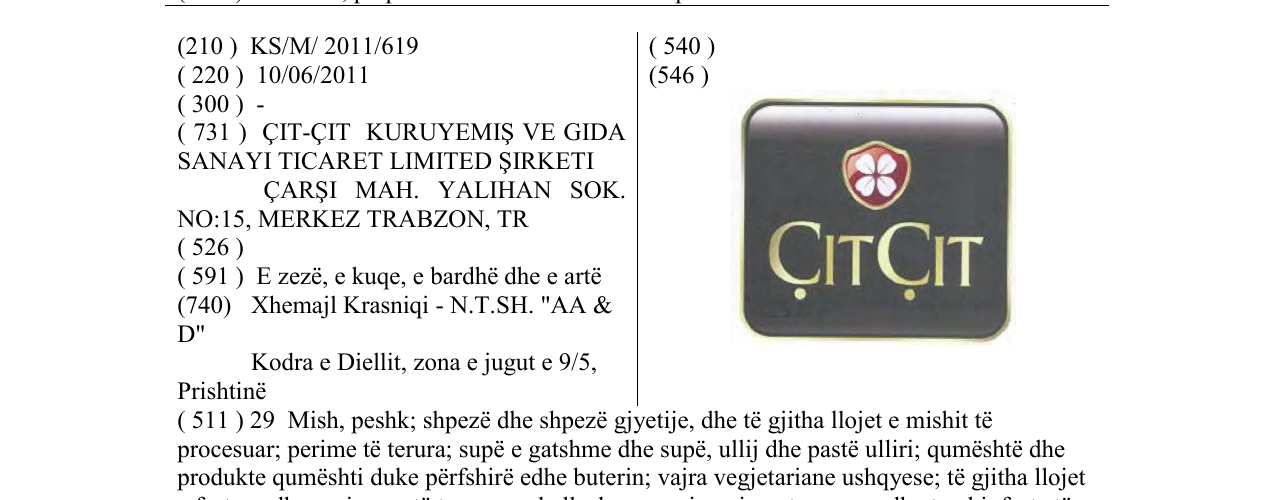 Zëri i markës CITCIT në buletin