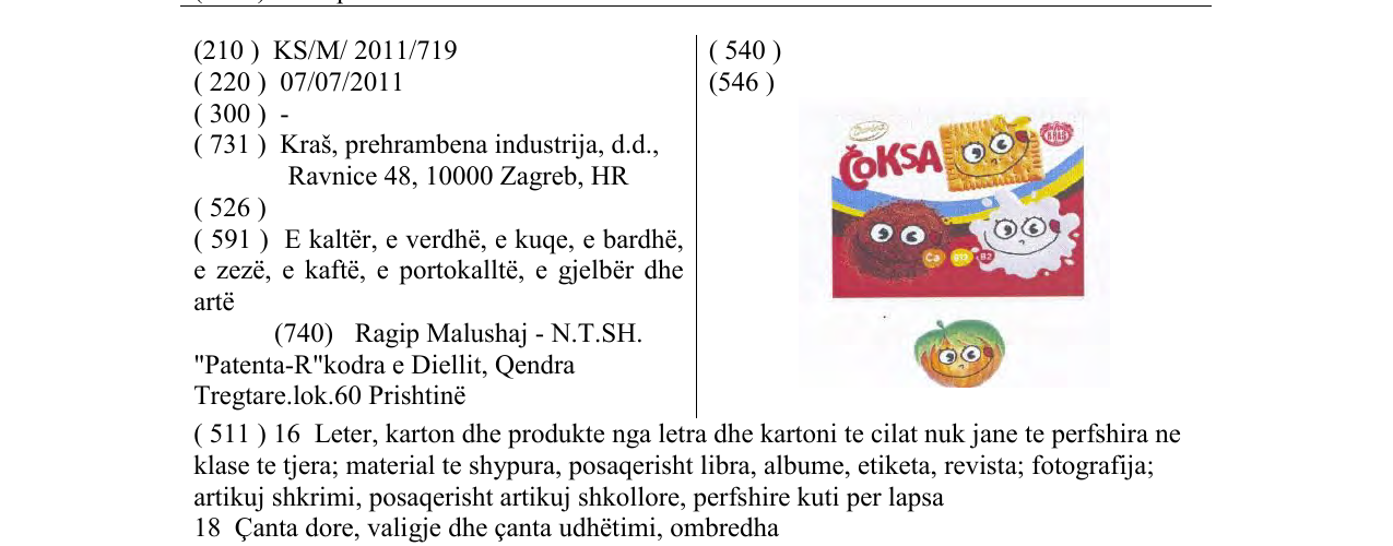 Zëri i markës ČOKSA në buletin