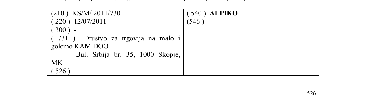 Zëri i markës ALPIKO në buletin