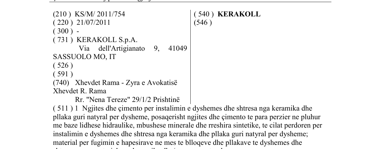 Zëri i markës KERAKOLL në buletin