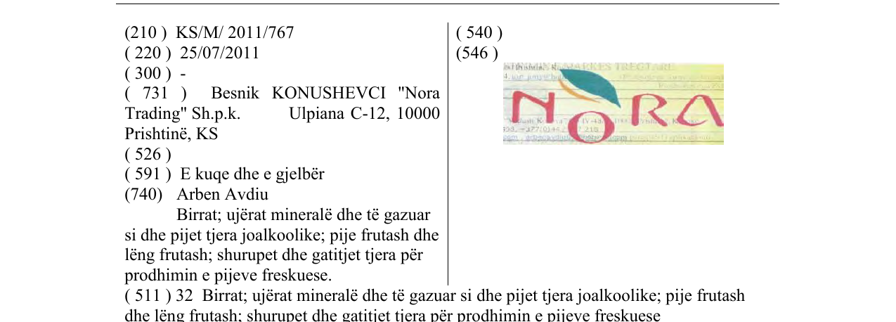 Zëri i markës NORA në buletin