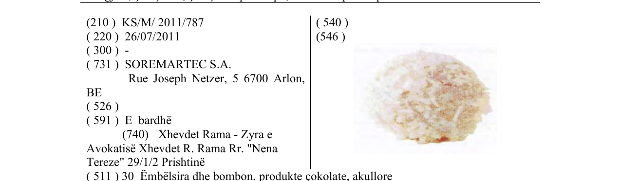 Zëri i markës PRALINE DEVICE në buletin