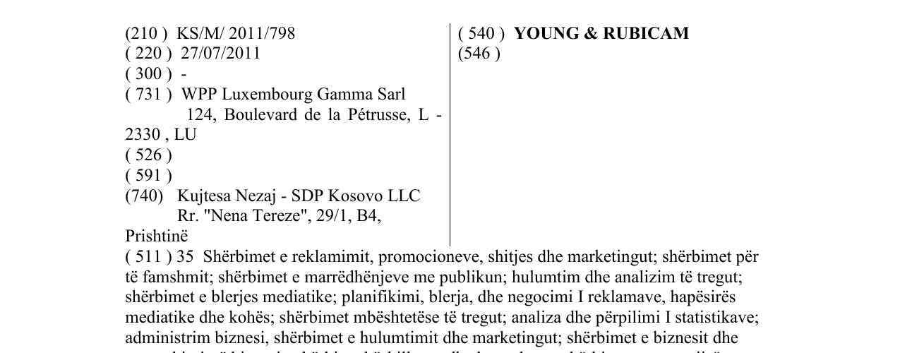 Zëri i markës YOUNG & RUBICAM në buletin