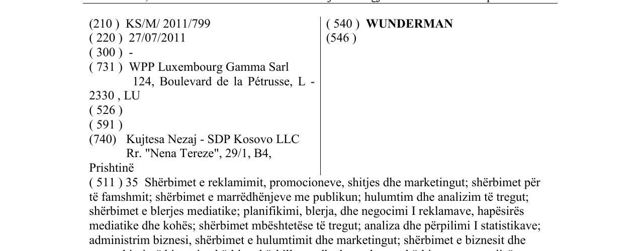 Zëri i markës WUNDERMAN në buletin