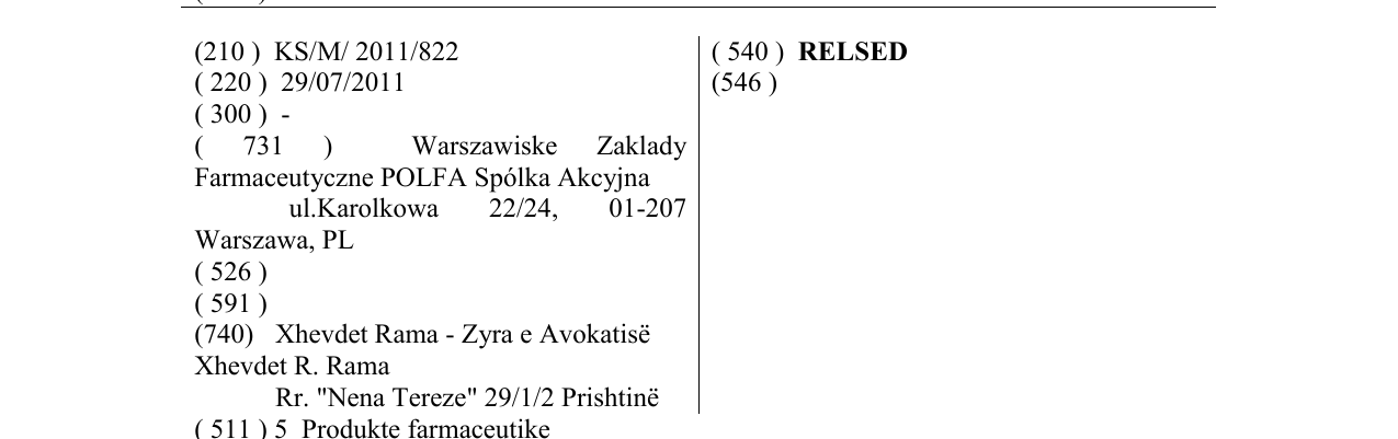 Zëri i markës RELSED në buletin