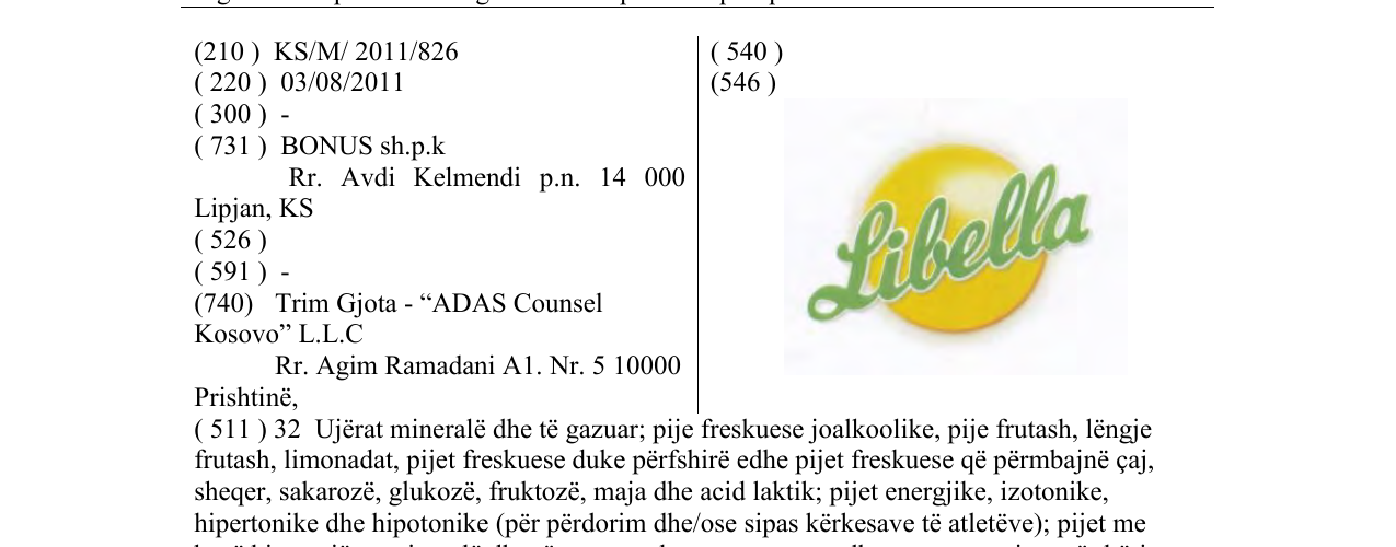 Zëri i markës Libella në buletin