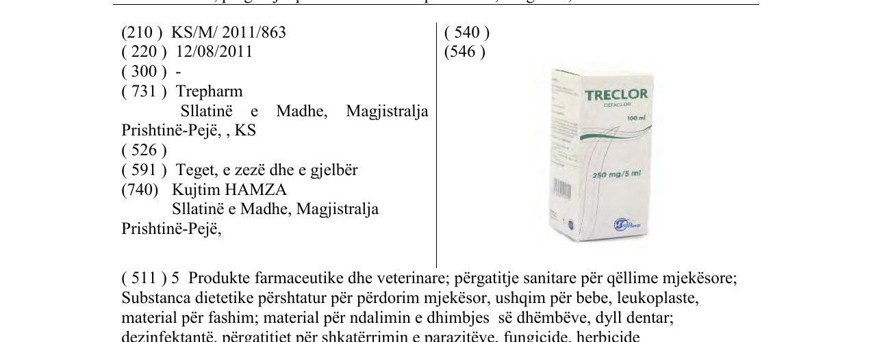 Zëri i markës TRECLOR në buletin