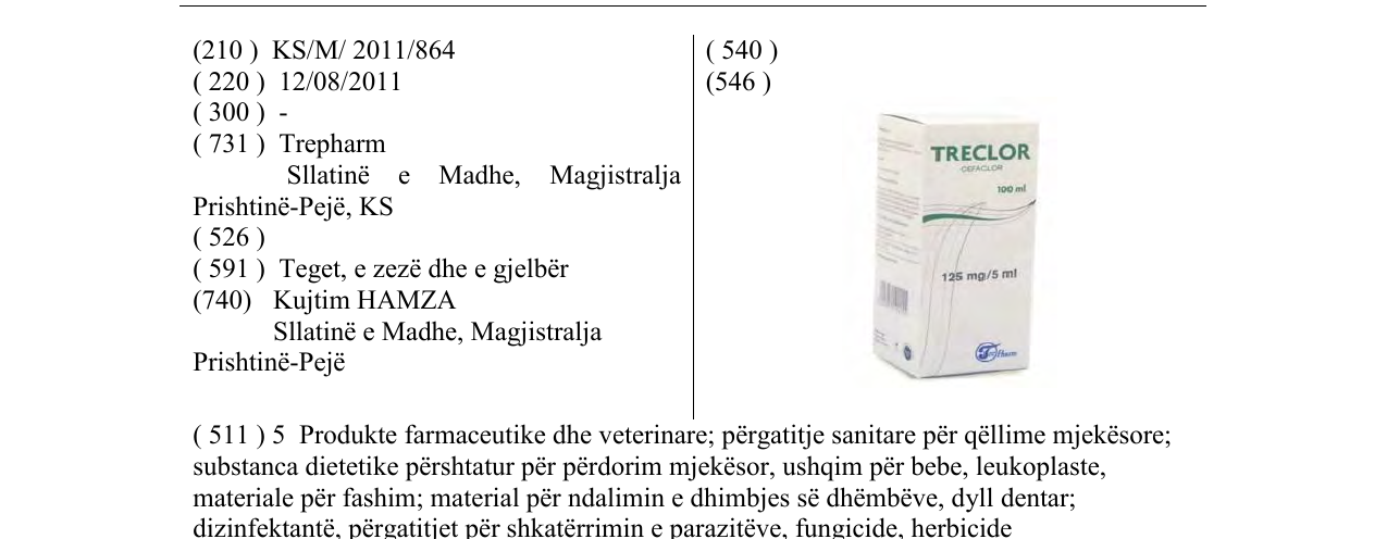 Zëri i markës TRECLOR në buletin