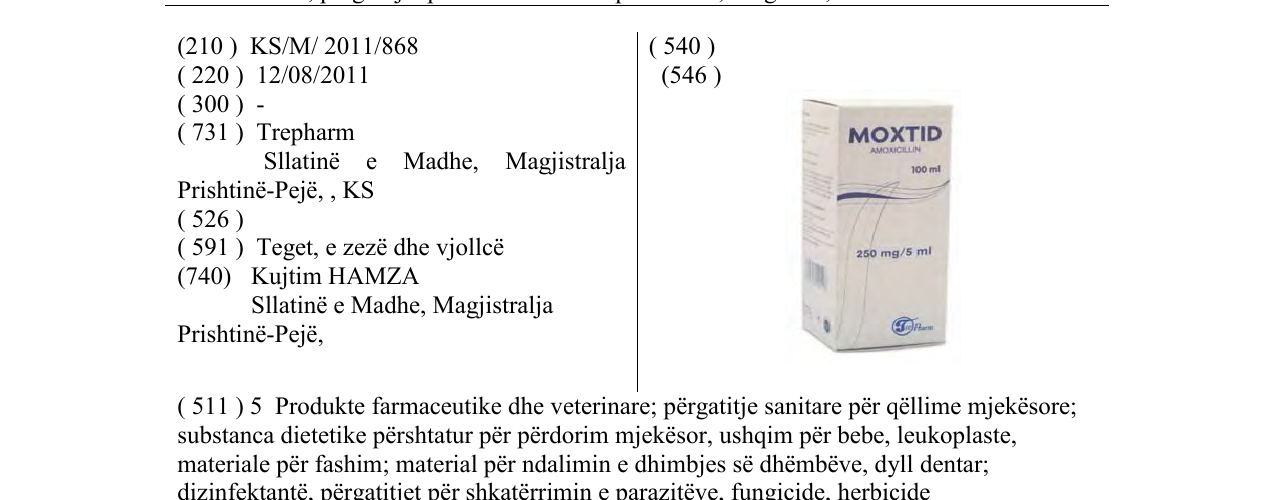 Zëri i markës MOXTID në buletin