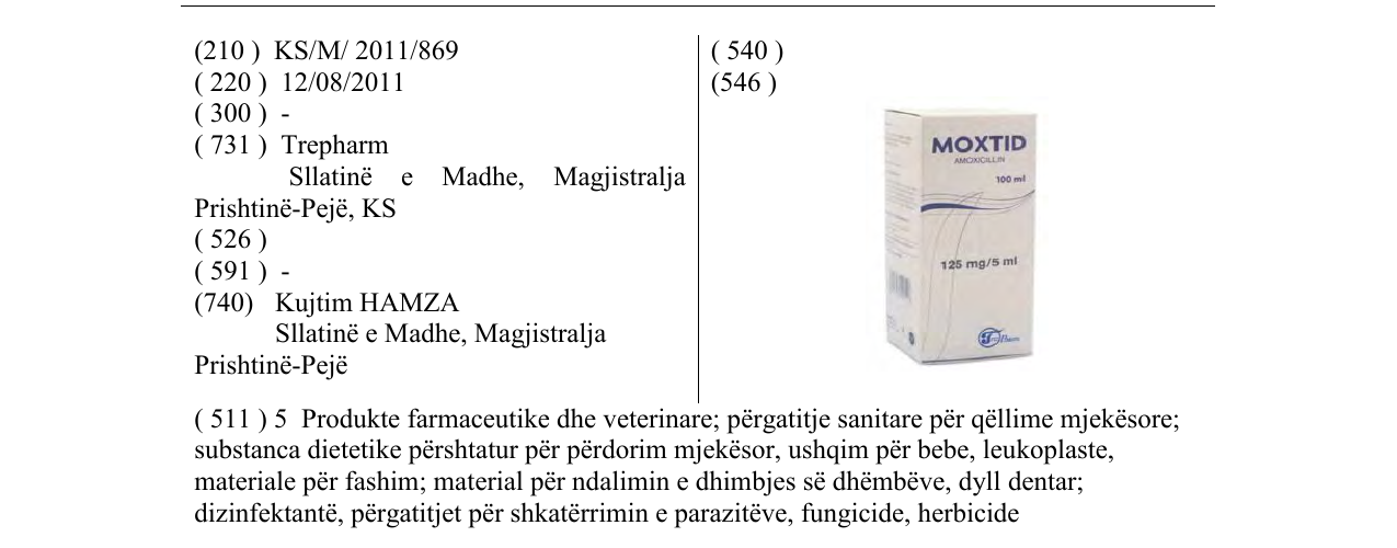 Zëri i markës MOXTID në buletin