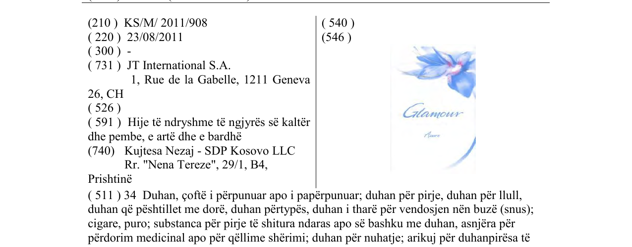 Zëri i markës Glamour në buletin