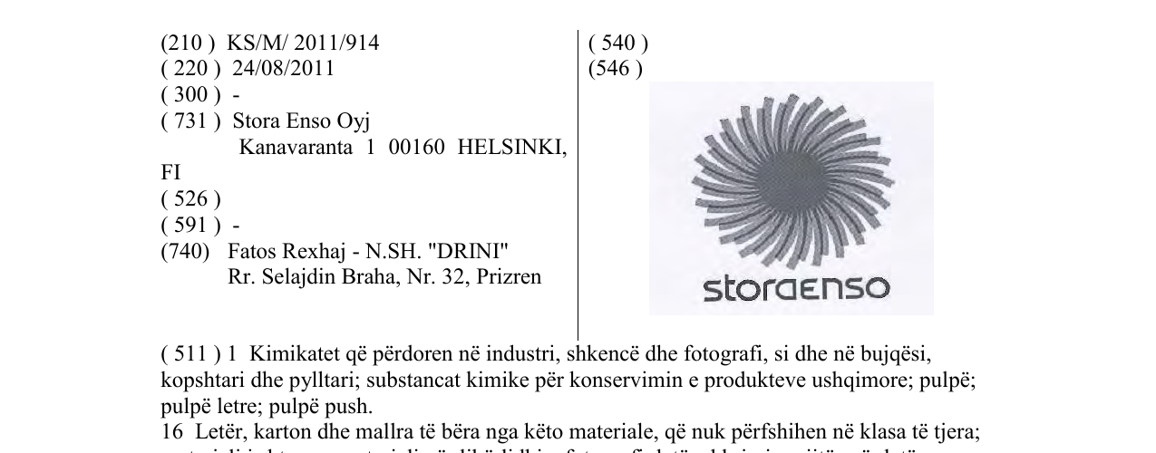 Zëri i markës STORAENSO në buletin