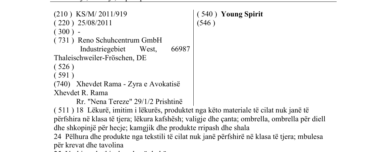 Zëri i markës Young Spirit në buletin