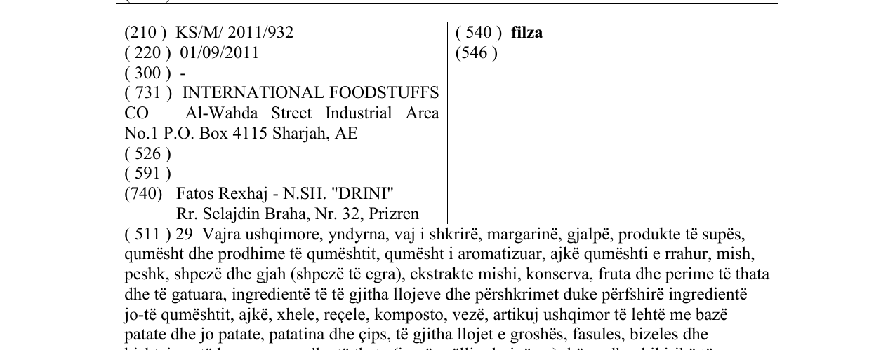 Zëri i markës filza në buletin