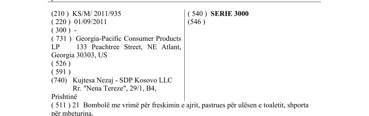 Zëri i markës SERIE 3000 në buletin