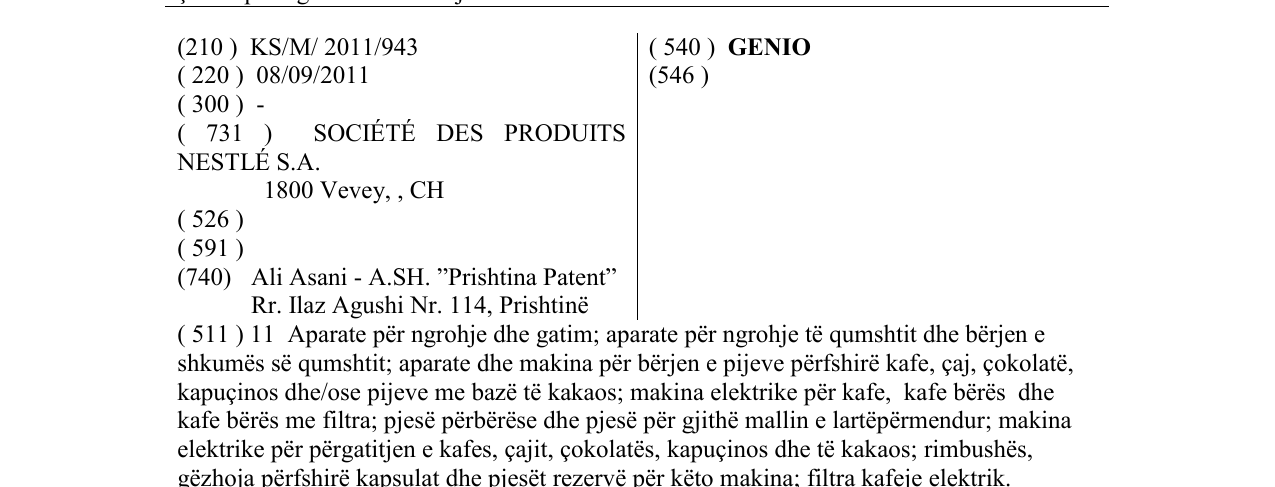 Zëri i markës GENIO në buletin