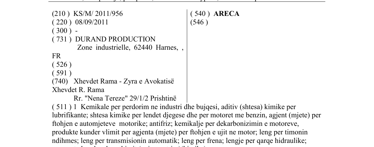 Zëri i markës ARECA në buletin