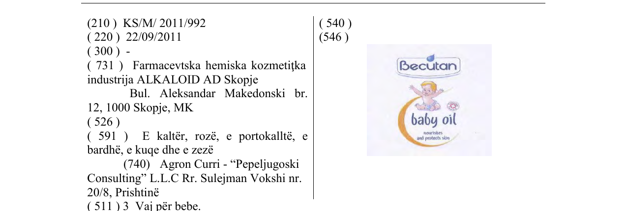 Zëri i markës Becutan në buletin