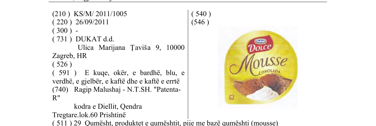 Zëri i markës Markë figurative në buletin