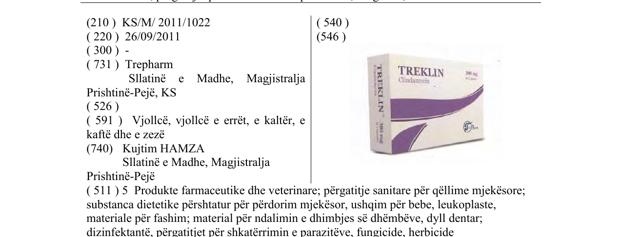 Zëri i markës TREKLIN në buletin