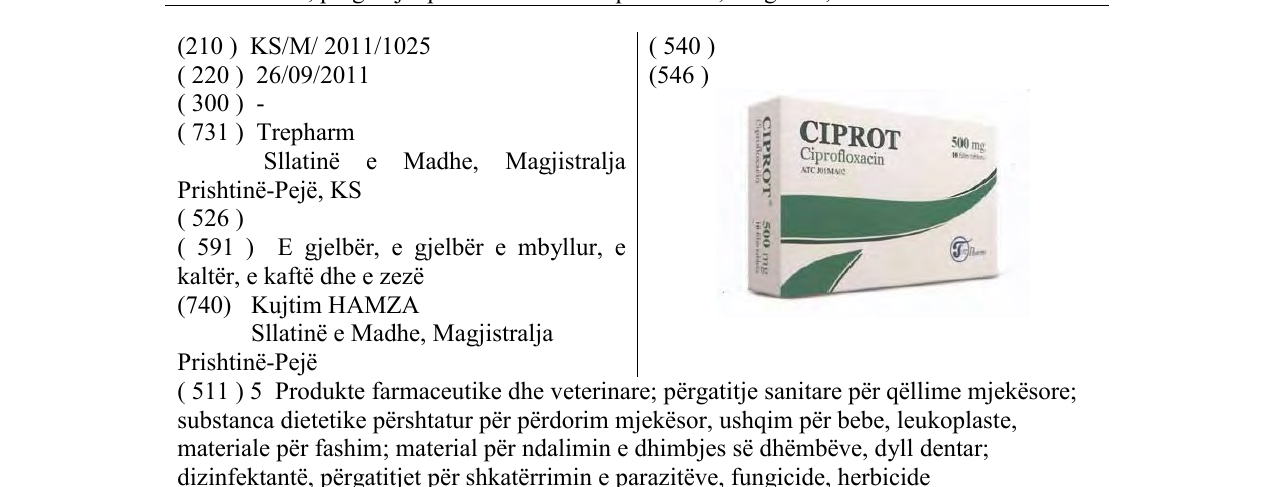Zëri i markës CIPROT në buletin