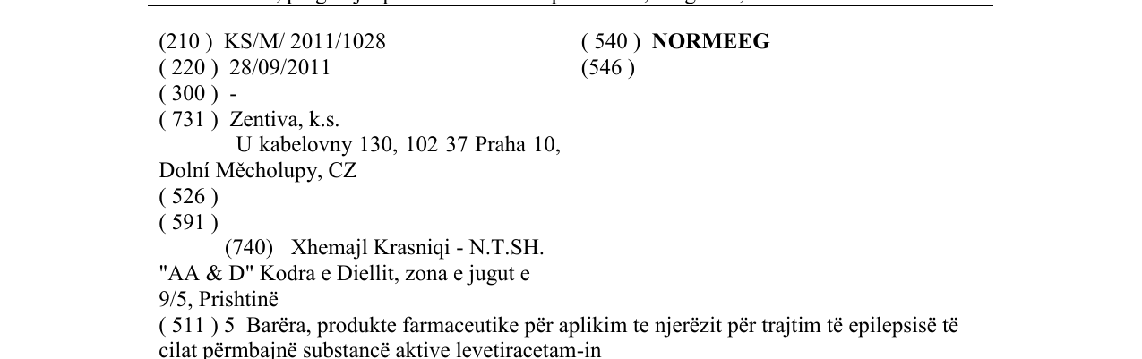 Zëri i markës NORMEEG në buletin
