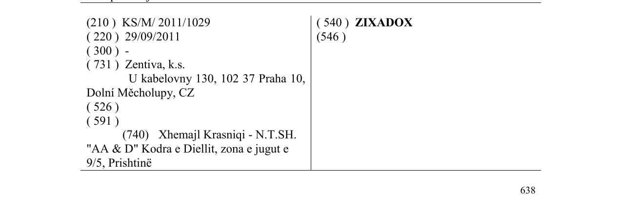 Zëri i markës ZIXADOX në buletin