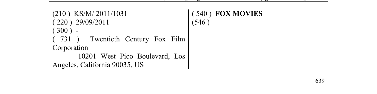 Zëri i markës FOX MOVIES në buletin