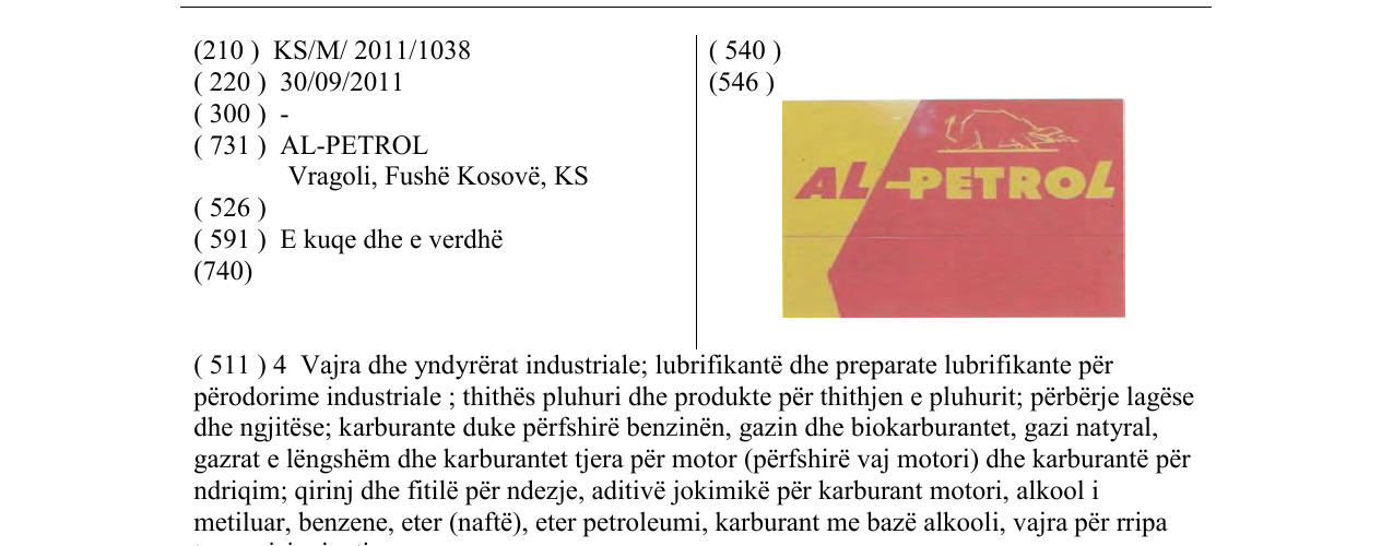 Zëri i markës AL-PETROL në buletin