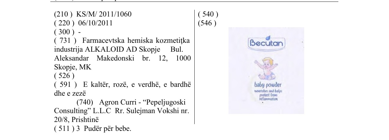 Zëri i markës Becutan në buletin