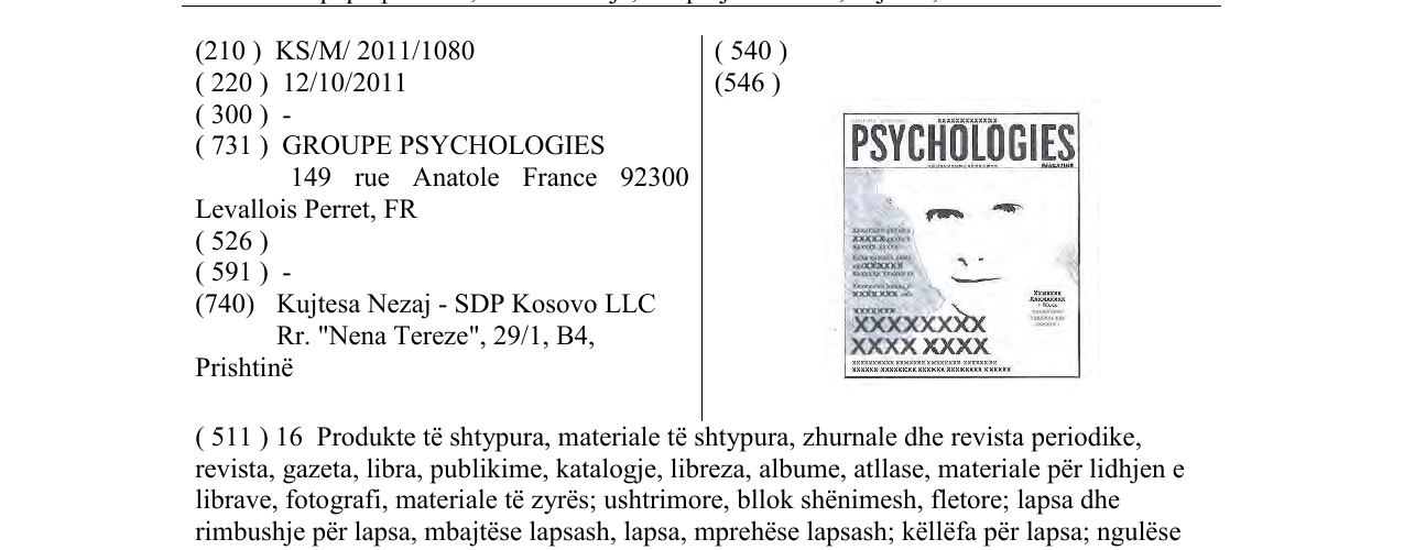 Zëri i markës PSYCHOLOGIES në buletin